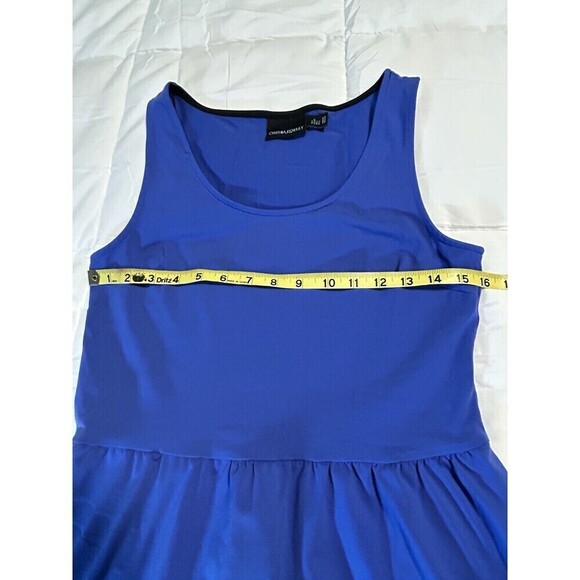 Cynthia Rowley Fit Flare Blue Dress Black Stretch Sleeveless Sz S Knee Length - Picture 8 of 10